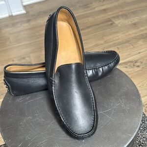 Tod's Black Leather Slip-On Loafers